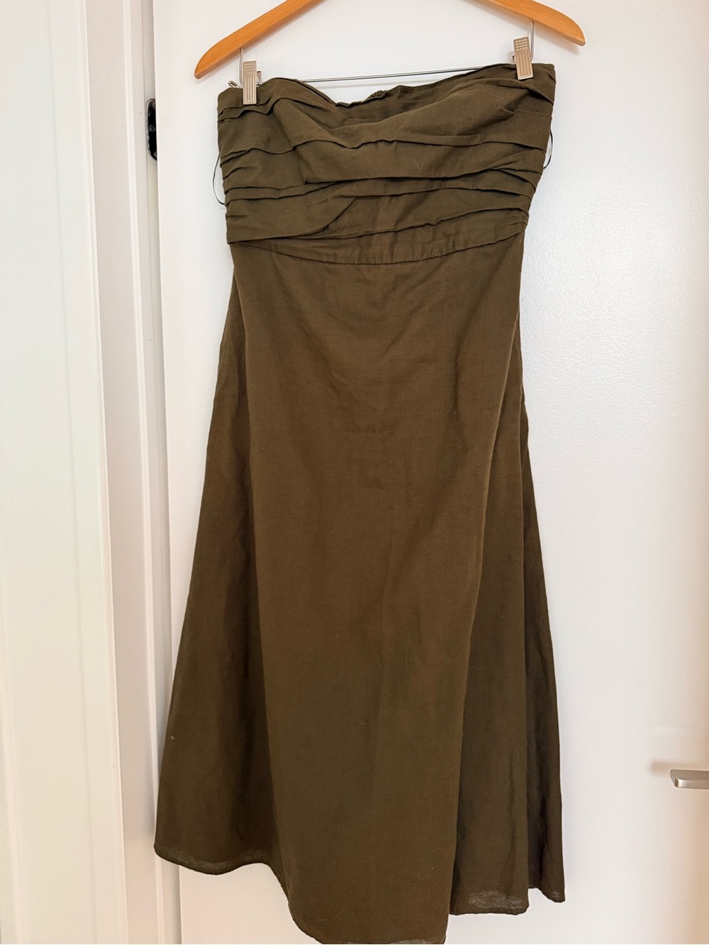 Zara Strapless Olive Dress